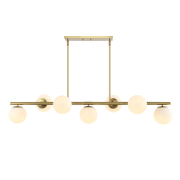 Luca Parisian 45.5" Modern Glam Iron Globe Linear LED Pendant - JONATHAN Y
